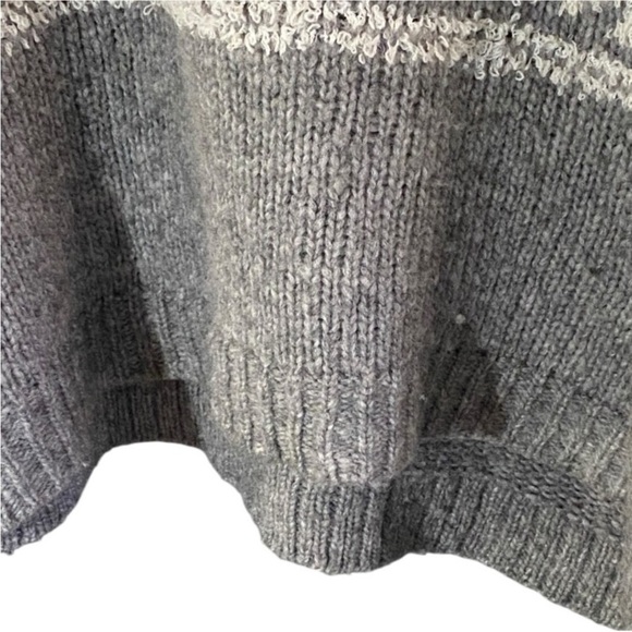 Free People Fair Isle Button Cowl Neck Sweater Women’s M Fuzzy Slouchy Nordic - Picture 7 of 12